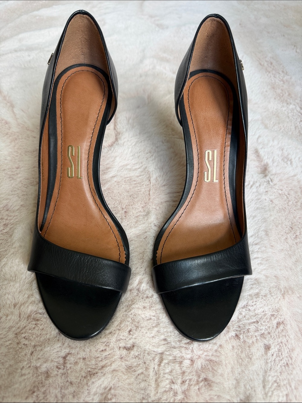 Black Open-Toe Stiletto Heels for Women